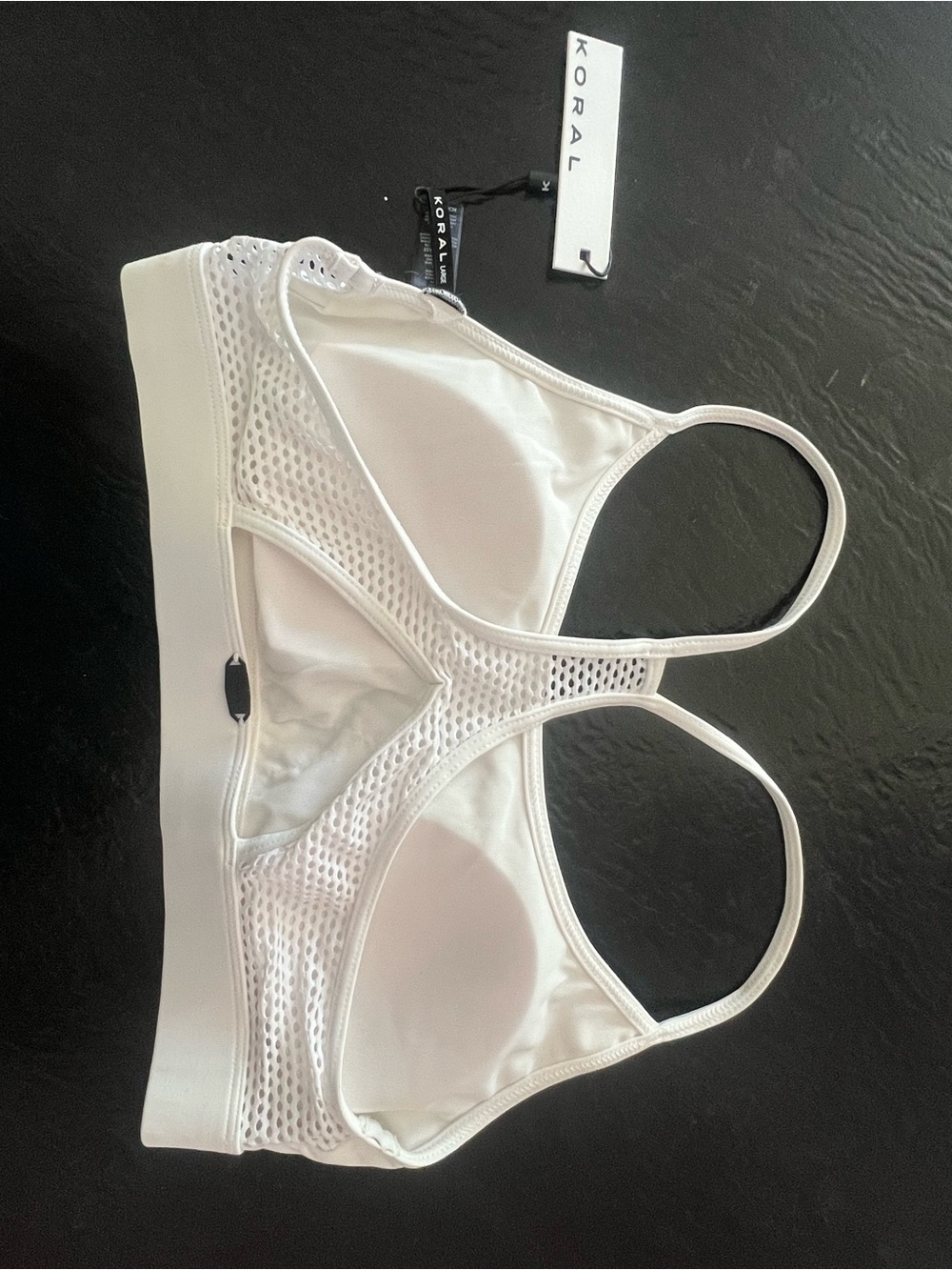 Koral White Mesh-Back Sports Bralette - Picture 3 of 7
